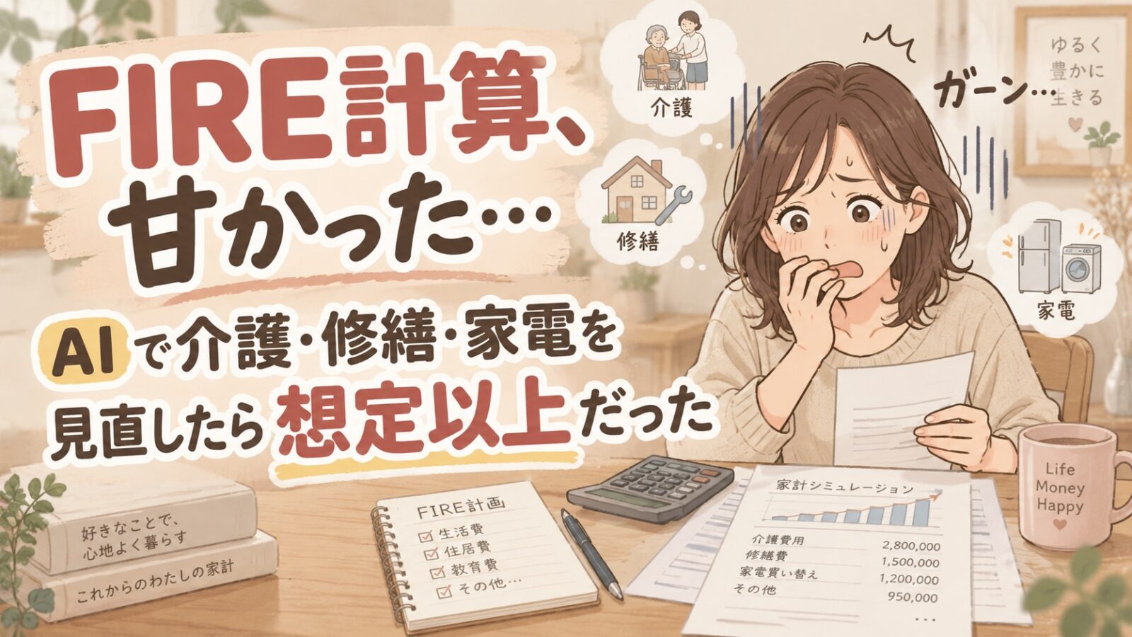 FIRE計算、甘かった…AIで介護・修繕・家電を見直したら想定以上だった
